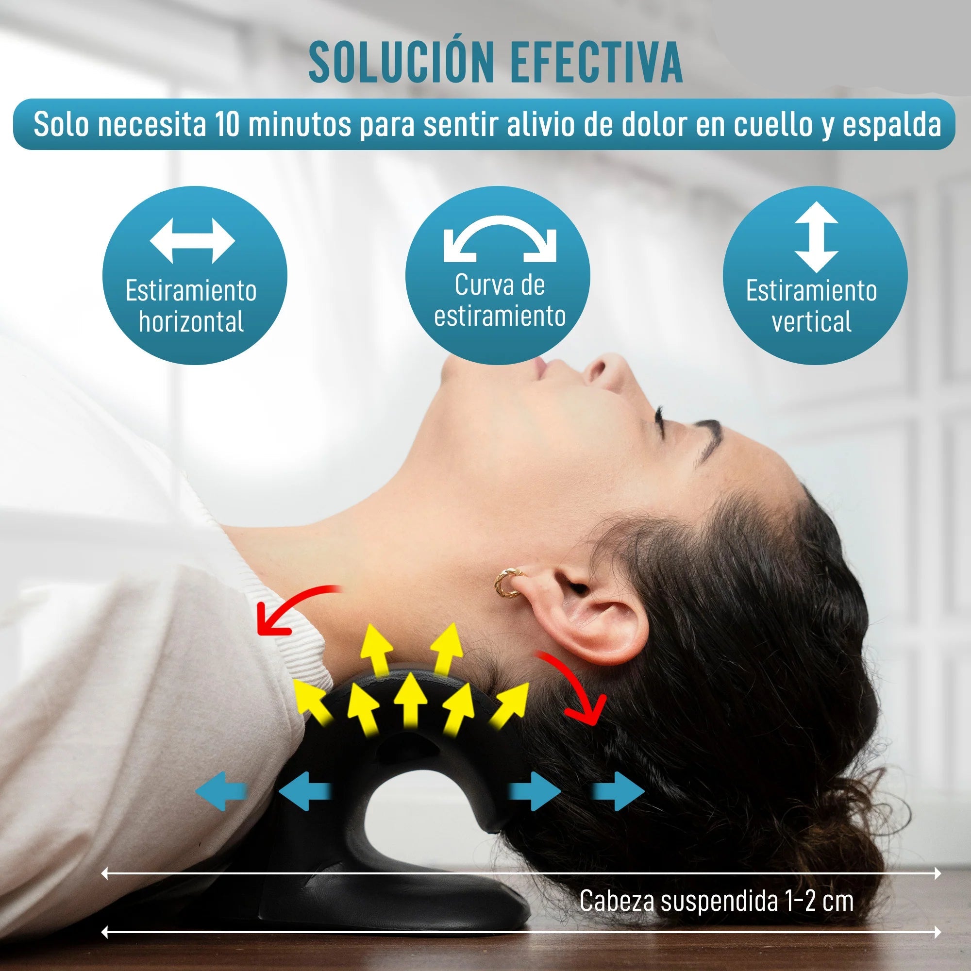 Relajante Cervical y de Hombros Eva – Dispositivo en Forma de C para Tracción Cervical, Alineación de la Columna y Masaje Terapéutico