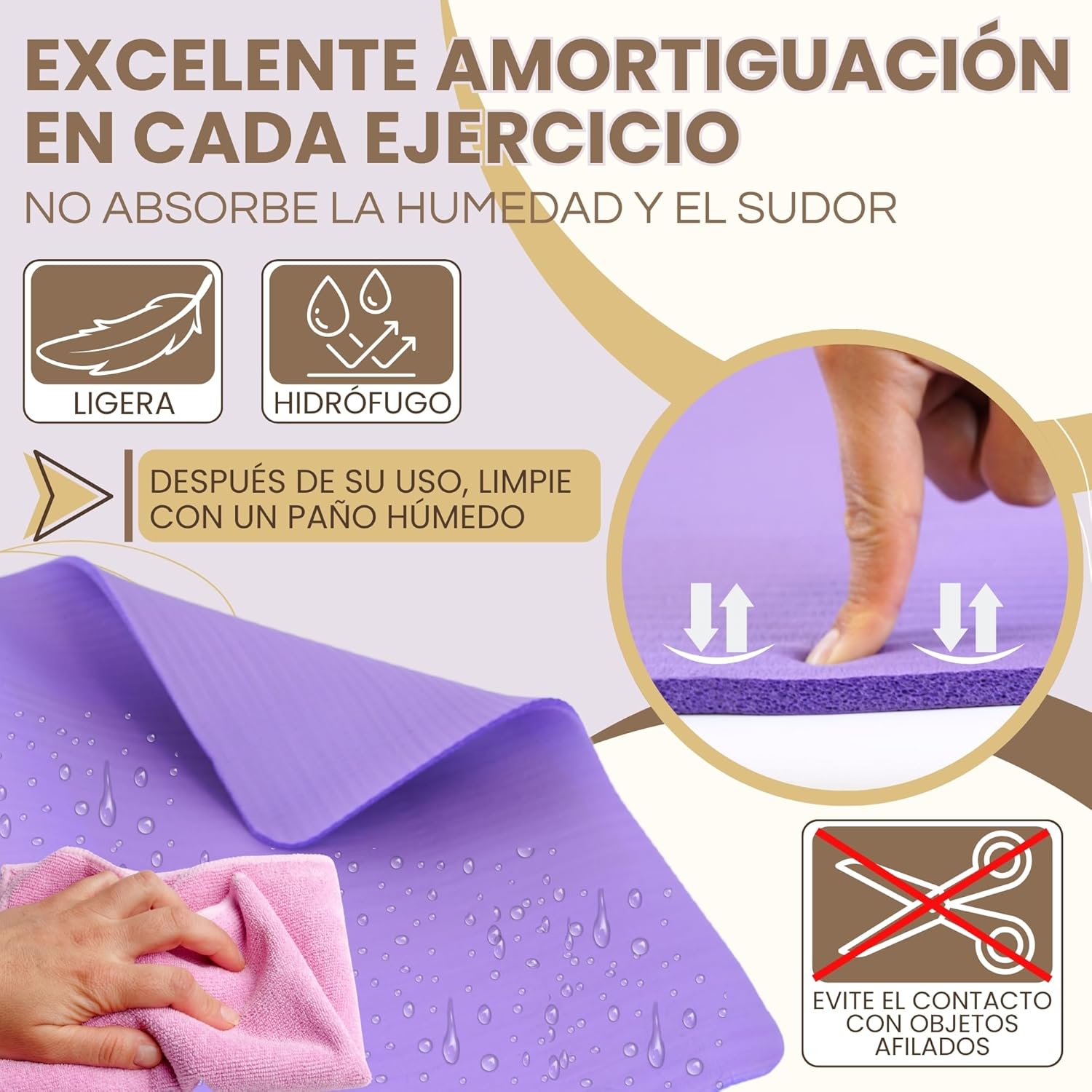 Esterilla de Yoga Antideslizante de Espuma EVA - Cómoda y Ligera, Ideal para Yoga, Pilates y Ejercicios de Gimnasio (4 mm de Grosor)