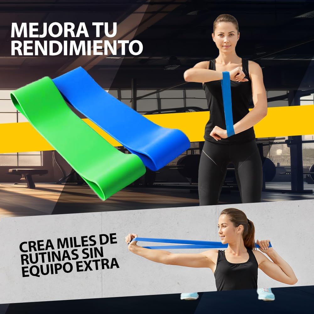 Set de 5 Bandas de Resistencia - Elásticas y Duraderas, Ideales para Entrenamiento de Fuerza, Yoga, Pilates y Gimnasio en Casa