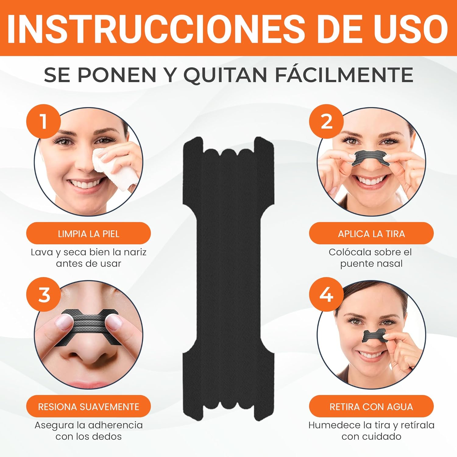 Kit Inicial de Dilatadores Nasales Antironquidos - Tiras Nasales Magnéticas para Mejorar la Respiración, el Sueño y el Rendimiento Deportivo