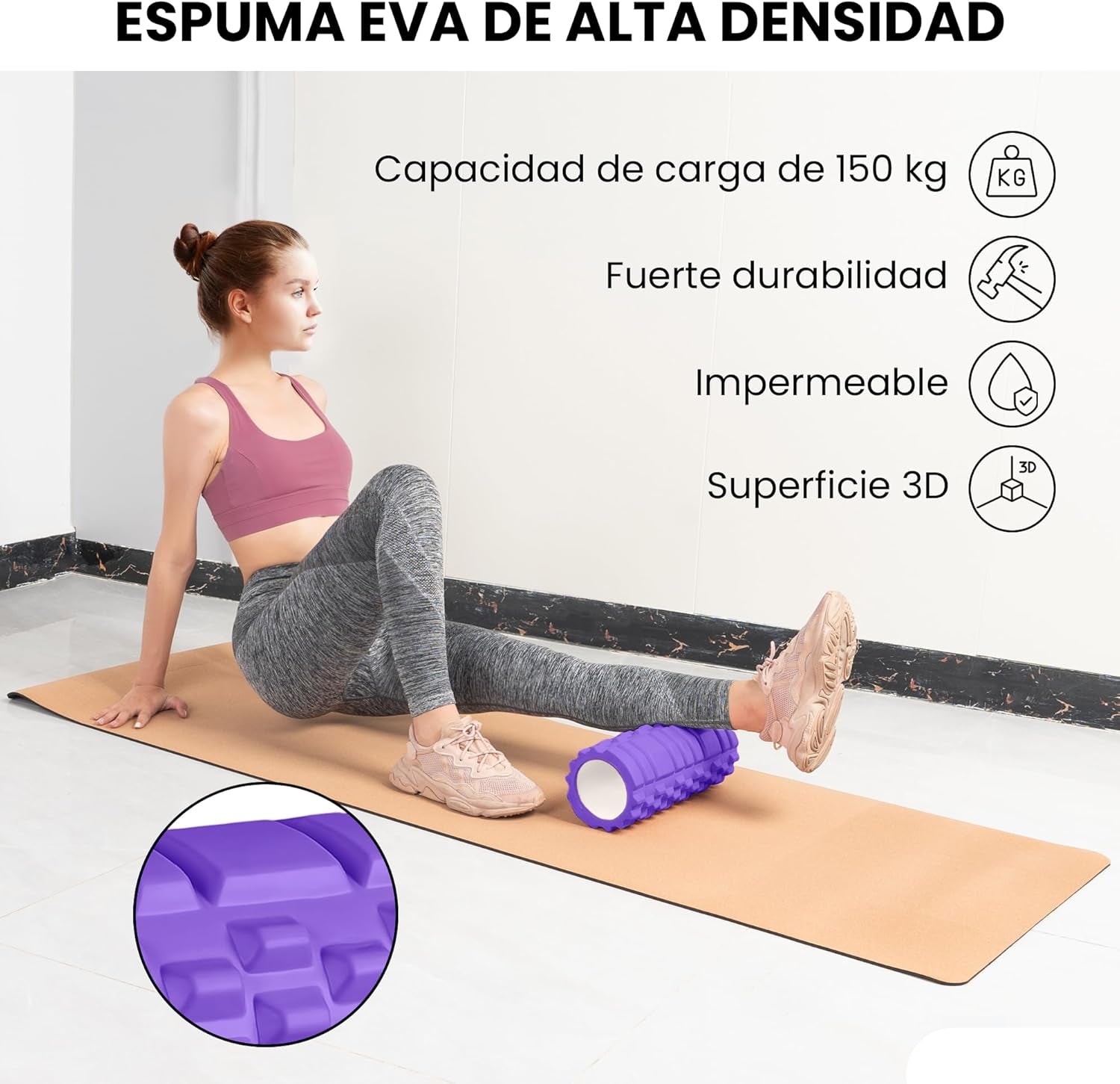 Rodillo de Masaje de Espuma Hueca – Rodillo para Relajar Músculos y Mejorar el Entrenamiento