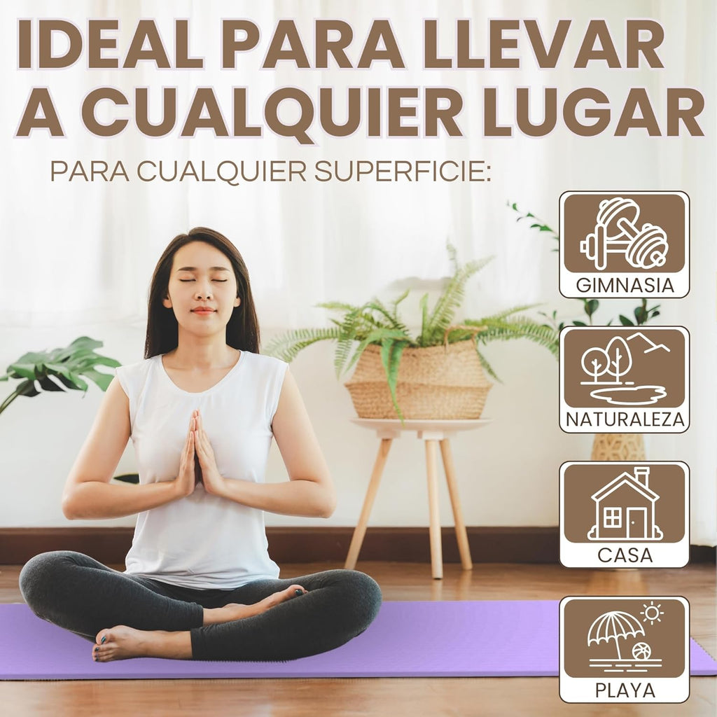 Esterilla de Yoga Antideslizante de Espuma EVA - Cómoda y Ligera, Ideal para Yoga, Pilates y Ejercicios de Gimnasio (4 mm de Grosor)