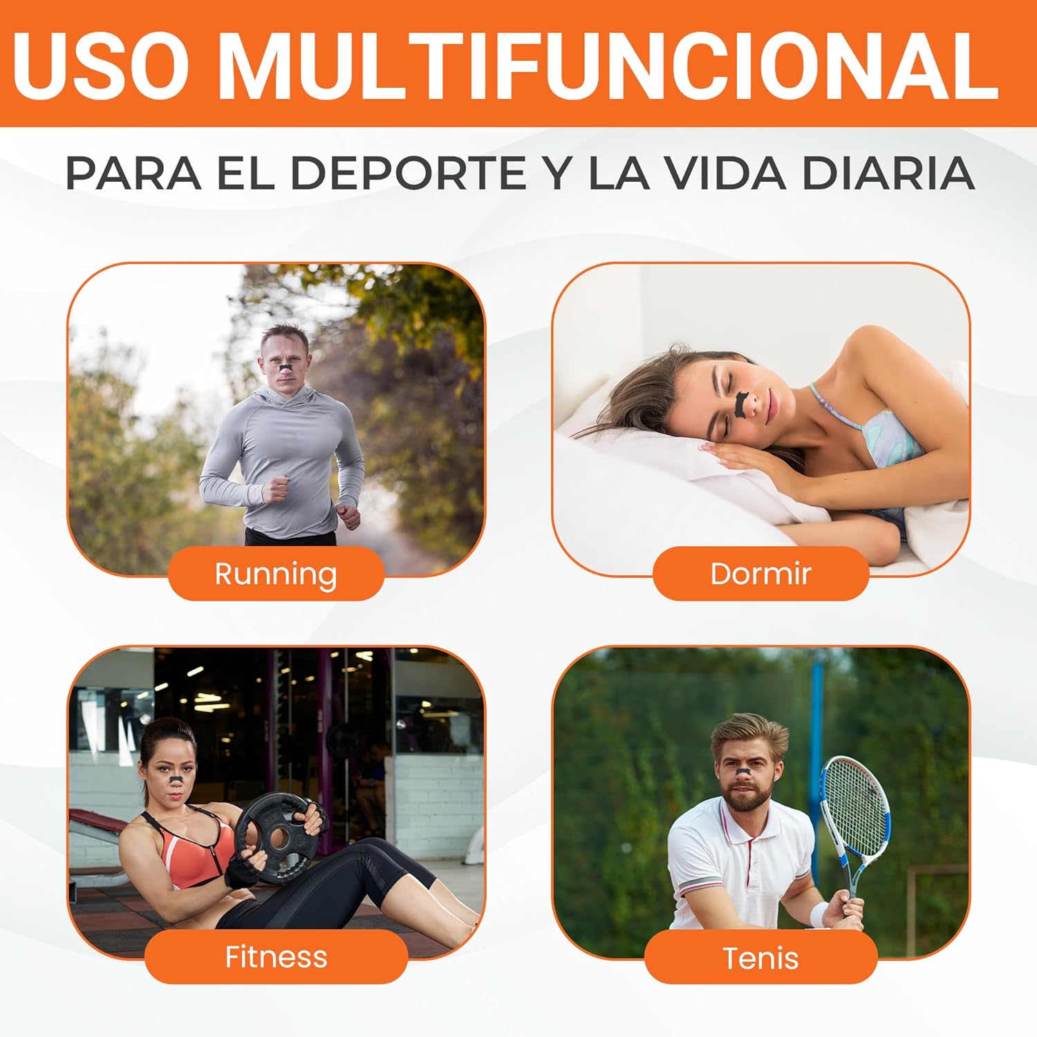 Kit Inicial de Dilatadores Nasales Antironquidos - Tiras Nasales Magnéticas para Mejorar la Respiración, el Sueño y el Rendimiento Deportivo