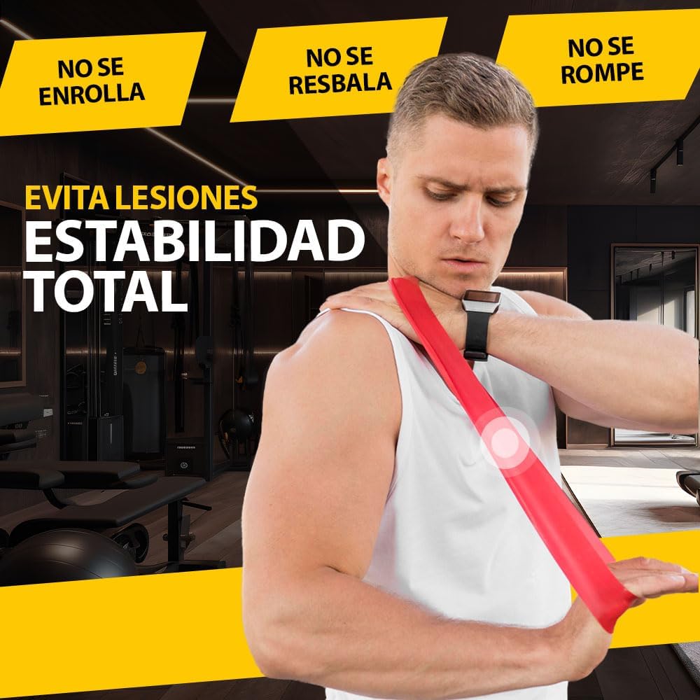 Set de 5 Bandas de Resistencia - Elásticas y Duraderas, Ideales para Entrenamiento de Fuerza, Yoga, Pilates y Gimnasio en Casa