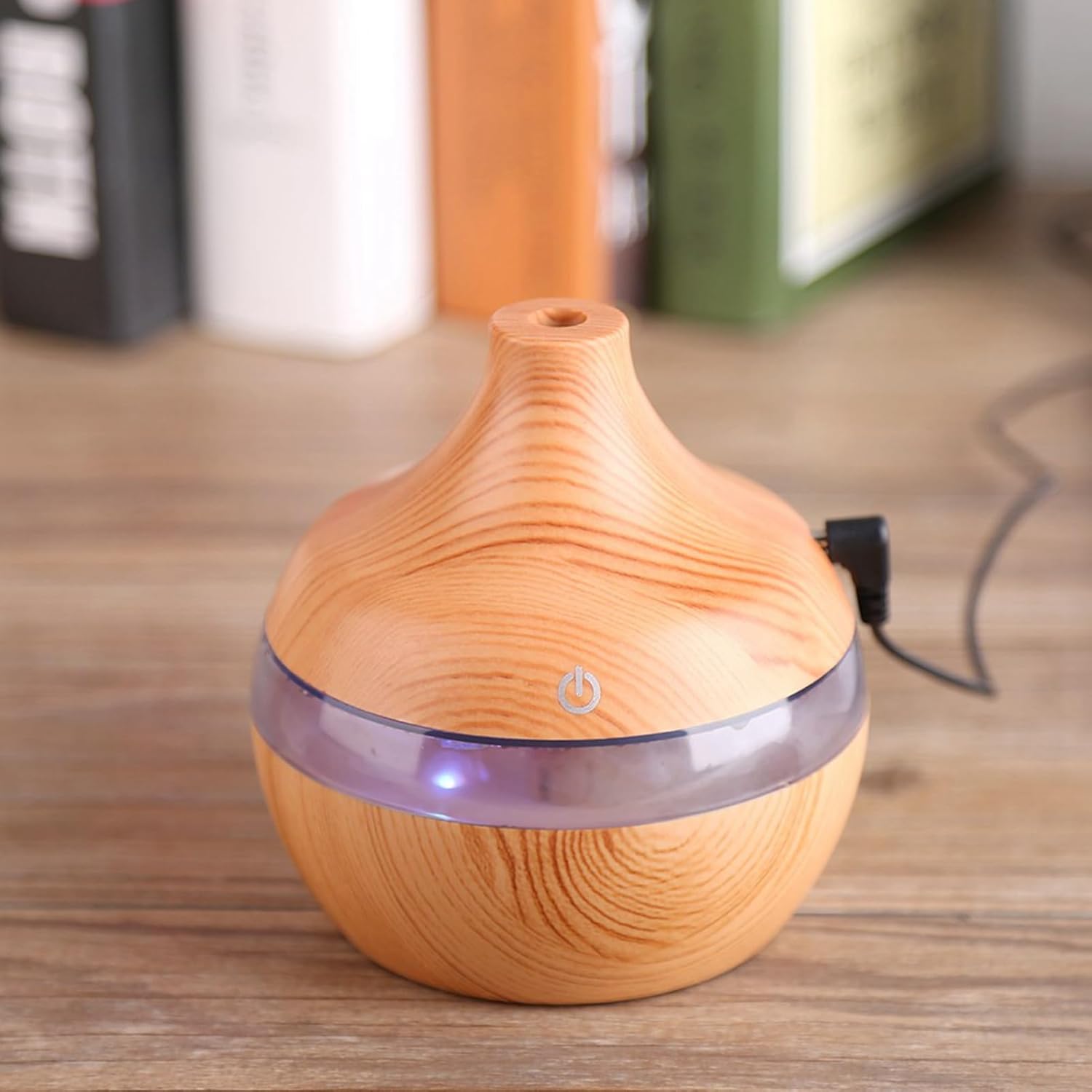 Humidificador Eléctrico de Aromas de Madera - Difusor Ultrasónico de Aceites Esenciales, Neblina Fría y Relajante, Ideal para el Hogar (300 ml)