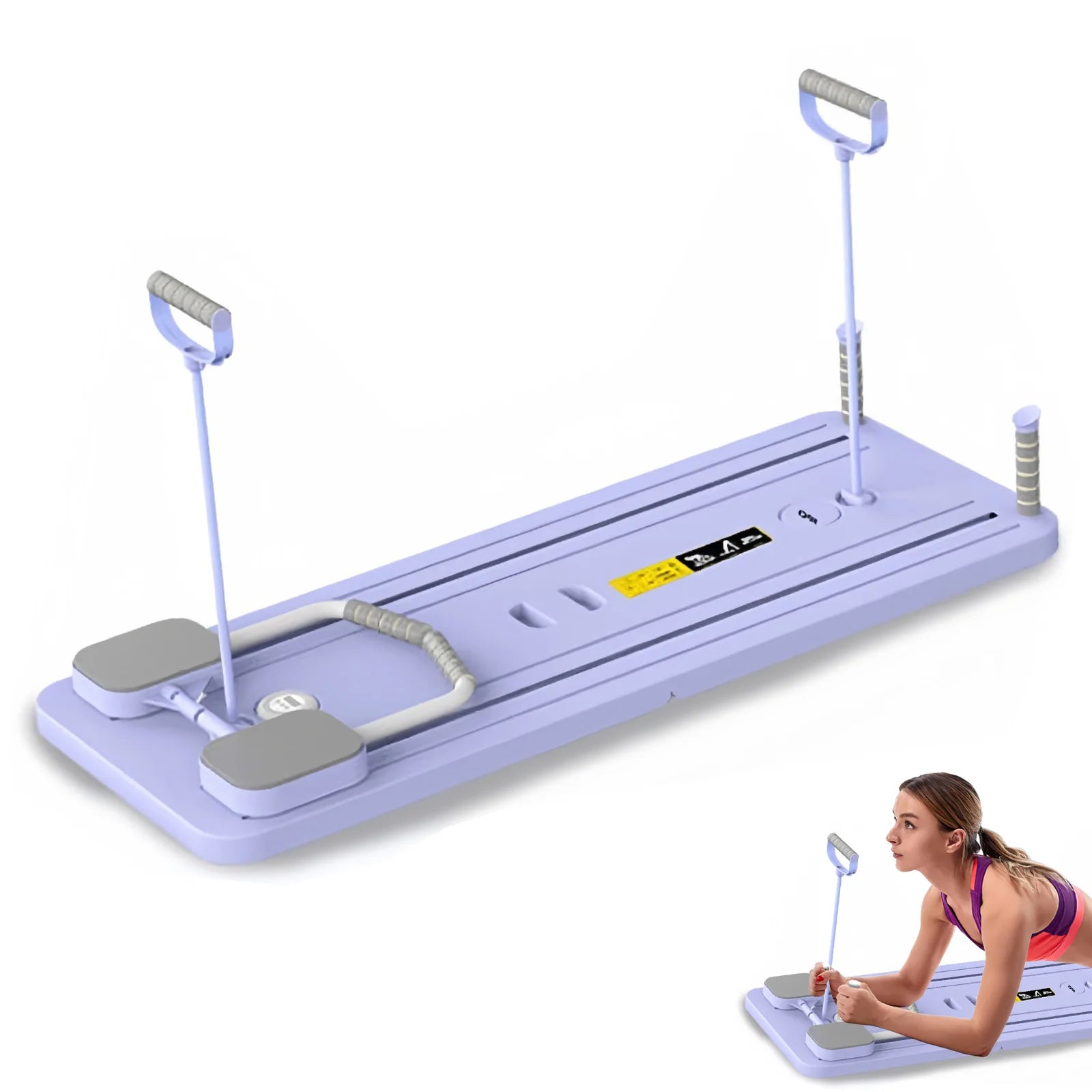 Tabla de Pilates Plegable - Entrenador de Cuerpo Completo con Rebote Automático, Ideal para Ejercicios Abdominales y de Tonificación General