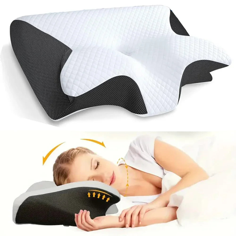 Almohada Ergonómica de Algodón - Suave y Ligera, Ideal para Quienes Duermen de Lado, Boca Arriba o Boca Abajo