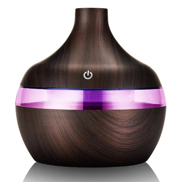 Humidificador Eléctrico de Aromas de Madera - Difusor Ultrasónico de Aceites Esenciales, Neblina Fría y Relajante, Ideal para el Hogar (300 ml)
