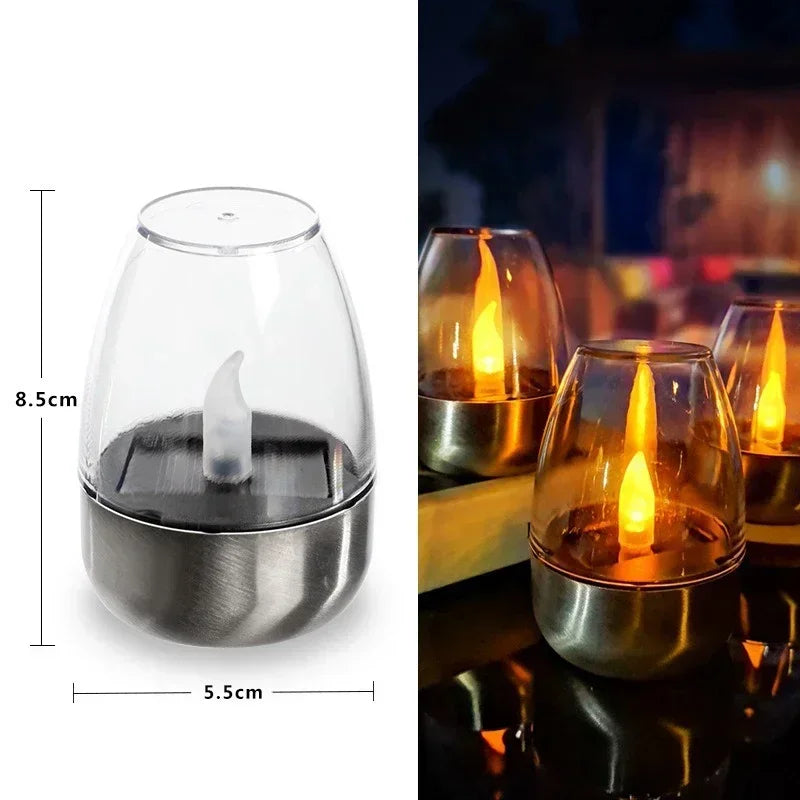 Velas Solares LED Sin Llama - Recargables y Resistentes al Agua, Ideales para Meditación, Paz y Decoración Exterior